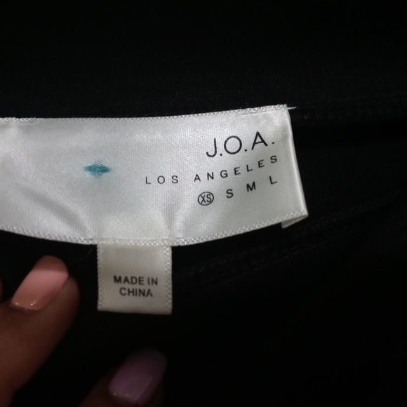J.O.A Tie Sleeve Black Sweatshirt Top Size Extra Small - Picture 5 of 9